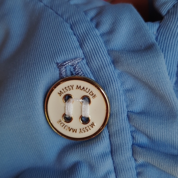 Missy Maude ruffled V-Neck shirt blue with… - Picture 4 of 7